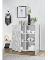 Buffet haut 2 portes LUTHER en blanc 121x111 cm