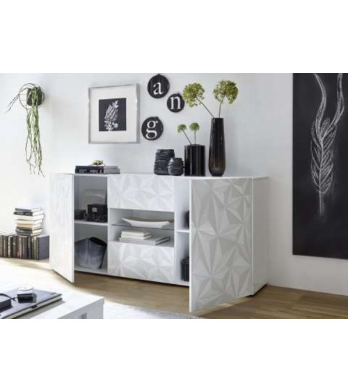 LUTHER wit dressoir 2 deuren 2 laden 181x84x42 cm