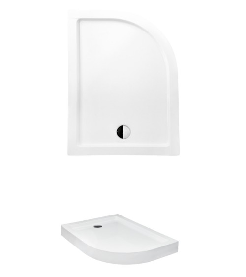 Receveur de douche SATURN asymétrique côté gauche 100x80 cm et 120x90 cm blanc