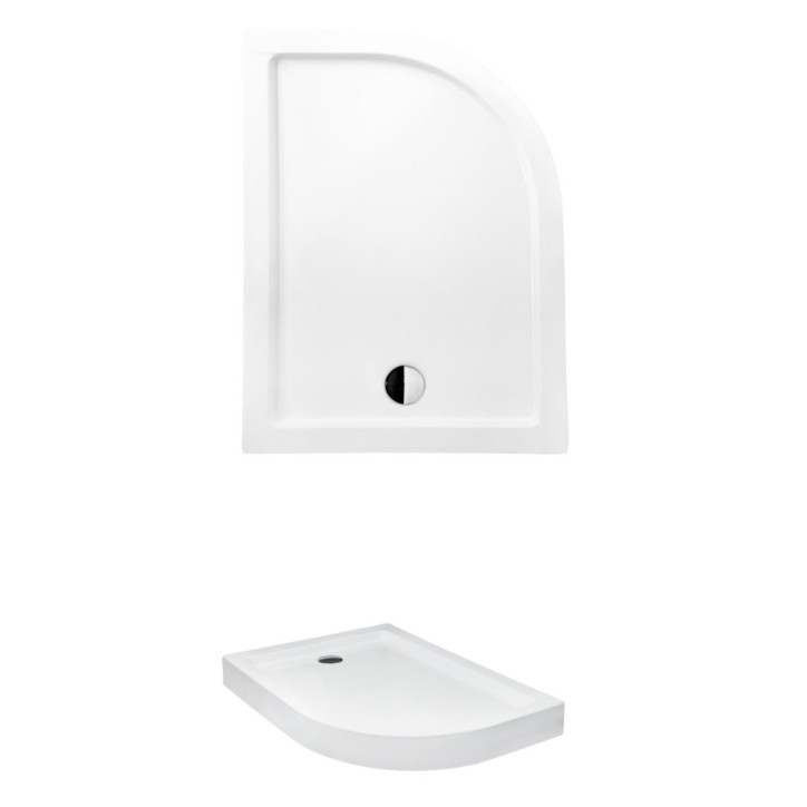 Receveur de douche SATURN asymétrique côté gauche 100x80 cm et 120x90 cm blanc