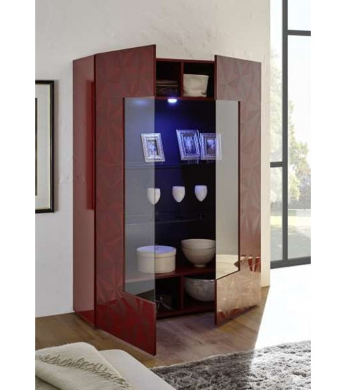 Vitrina 2 puertas LUTHER granate 121 x 166 cm