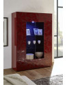 Vitrine 2 portes LUTHER grenat 121x166 cm 