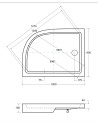 Receveur de douche SATURN asymétrique côté gauche 100x80 cm et 120x90 cm blanc