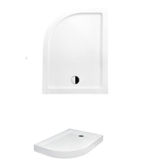 Receveur de douche SATURN asymétrique côté droit 100x80 cm et 120x90 cm blanc