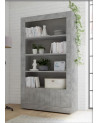 Bibliothéque SAMANTHA 2 portes 3 étageres 110x191 cm béton