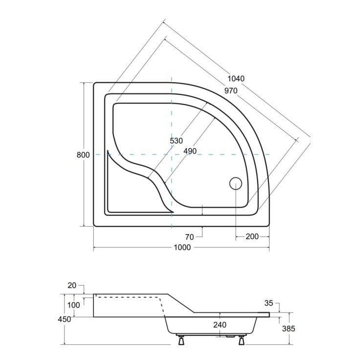 Receveur de douche MAXY asymétrique côté droit 100x80 cm et 120x85 cm blanc Receveur de douche MAXY asymétrique côté droit 100x80 cm et 120x85 cm blanc