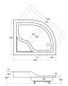 Receveur de douche MAXY asymétrique côté droit 100x80 cm et 120x85 cm blanc