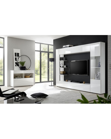 Mobile TV SOPRANO bianco 295 cm