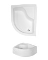 Receveur de douche MAXY asymétrique côté gauche 100x80 cm et 120x85 cm blanc
