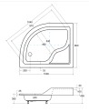 Receveur de douche MAXY asymétrique côté gauche 100x80 cm et 120x85 cm blanc