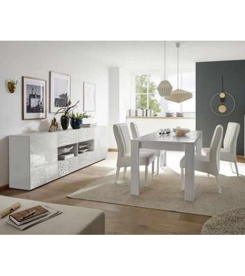 MIREL Wit dressoir 2 deuren 4 laden 241 cm