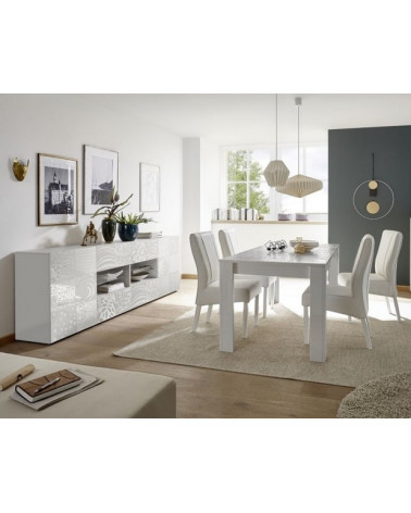 MIREL Wit dressoir 2 deuren 4 laden 241 cm