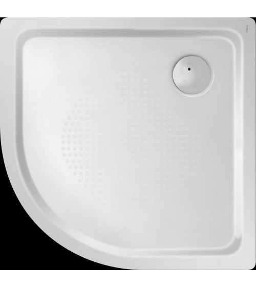 Receveur de douche acier émaillé SLIM 1/4 rond 90x90 cm blanc