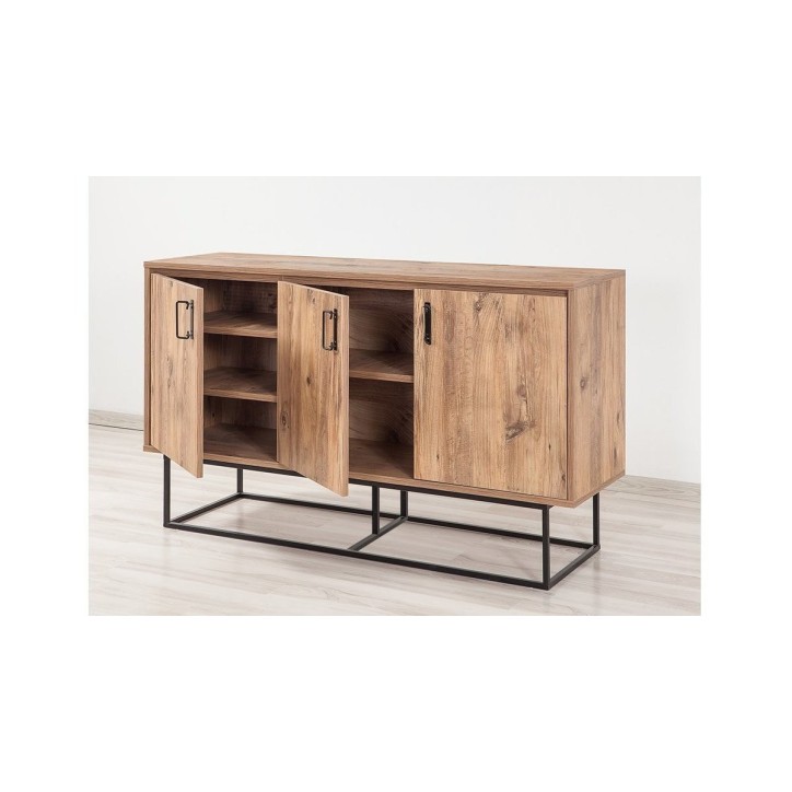Buffet QUANTUM 3 portes 140 cm chêne