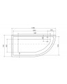 ORIEGO hoekbad 140 cm Links met schort