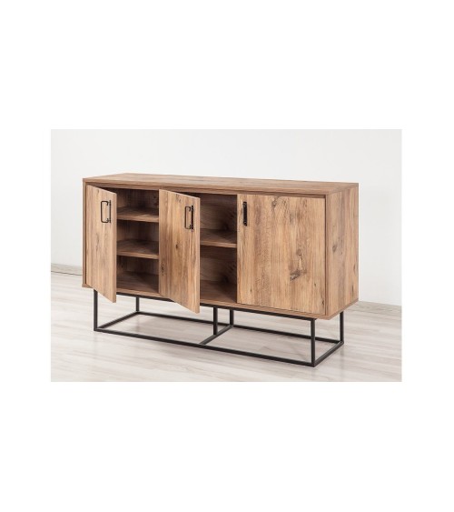 Buffet QUANTUM 3 portes 140 cm chêne