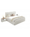 Chambre complète AMALTI blanc et chêne  lit 160x200 cm avec coffre de rangement 