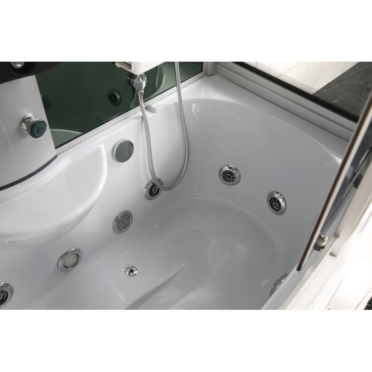 SARA combinazione vasca e doccia con bagno turco e idromassaggio 145x85x220 cm