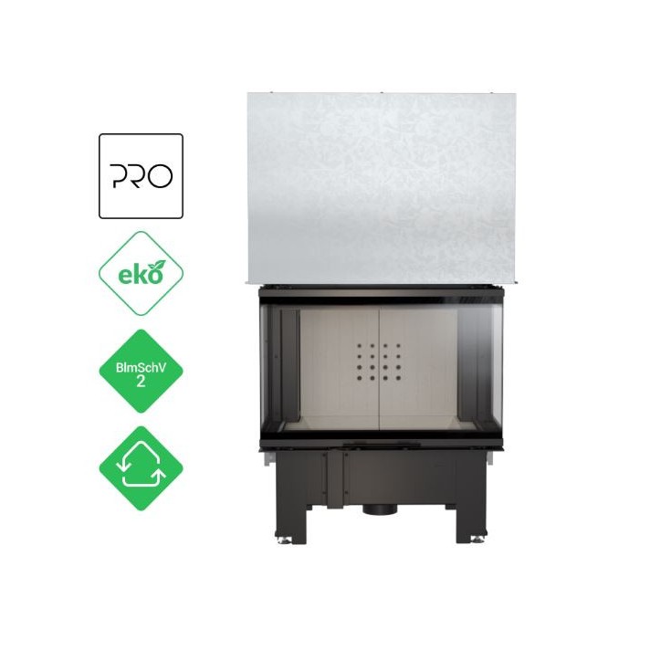 Inzethaard hout 3 glaszijden, schuifdeur, 10 kW NOLWENN