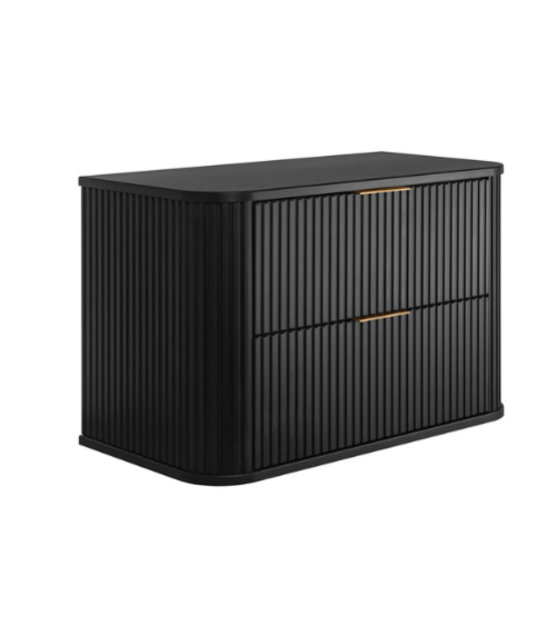 Meuble de salle de bain sous vasque avec colonne - Elégance Noir