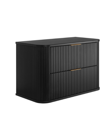 Meuble de salle de bain sous vasque avec colonne - Elégance Noir