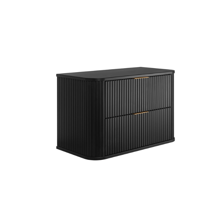 Meuble de salle de bain sous vasque avec colonne - Elégance Noir