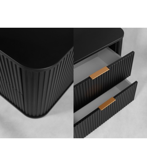 Meuble de salle de bain sous vasque avec colonne - Elégance Noir