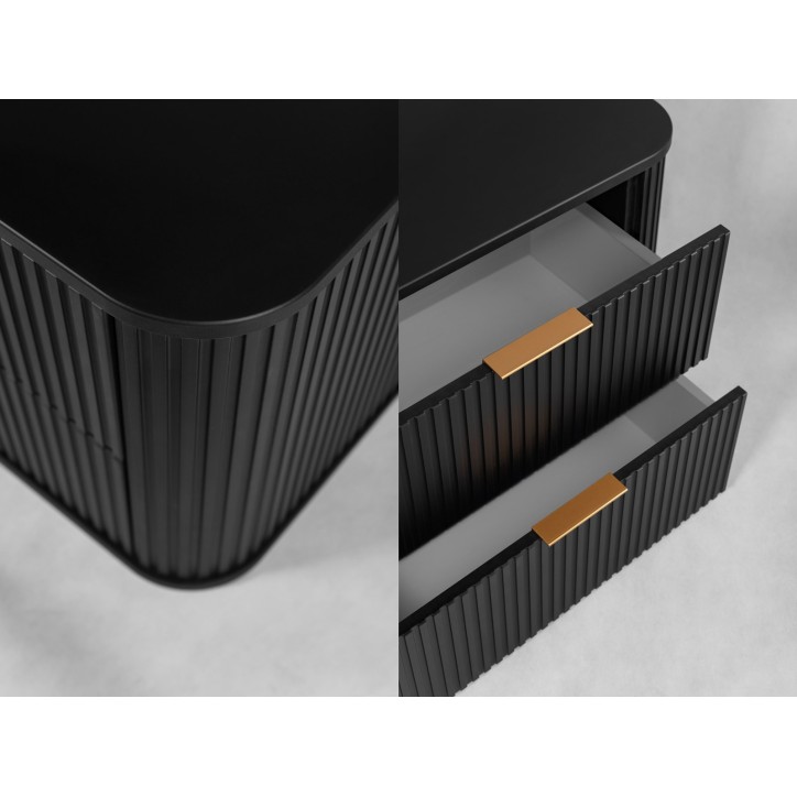 Meuble de salle de bain sous vasque avec colonne - Elégance Noir