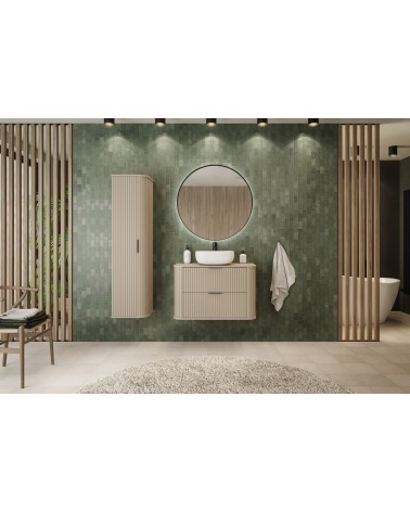 Meuble de salle de bain sous vasque avec colonne - Elégance Crème