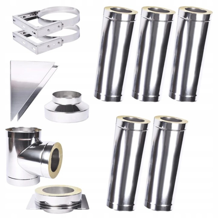 Kit de conducto aislado 5m doble pared - 100/120/130/150/160/180/200 mm
