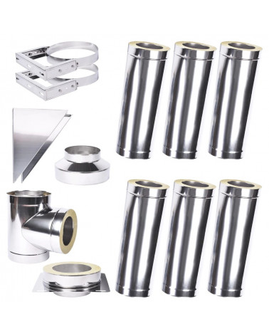 Kit conduit isolé en extérieur - 4m  Ø 130mm