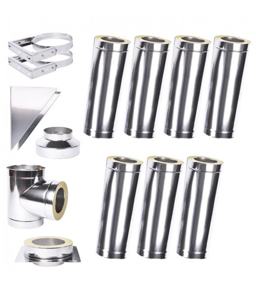 Kit conduit isolé en extérieur - 4m  Ø 130mm