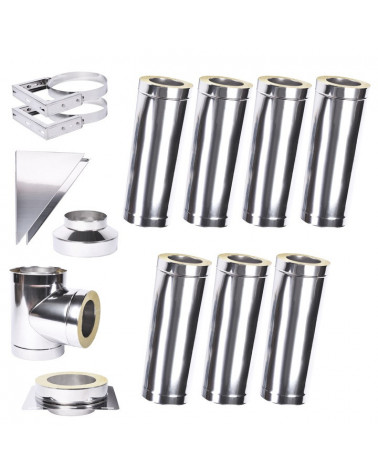 Kit conduit isolé 7m  Ø 130mm épaisseur 1 mm