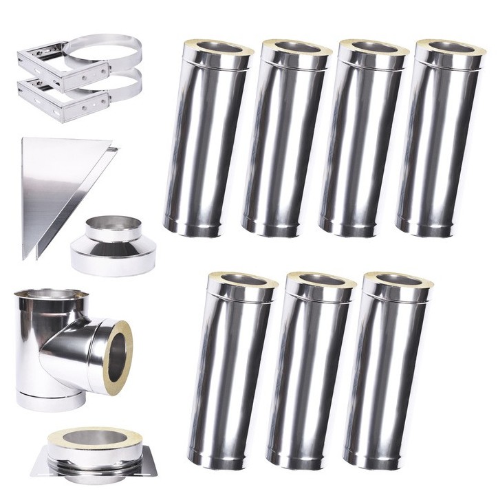 Kit de conducto aislado 7m doble pared - 100/120/130/150/160/180/200 mm