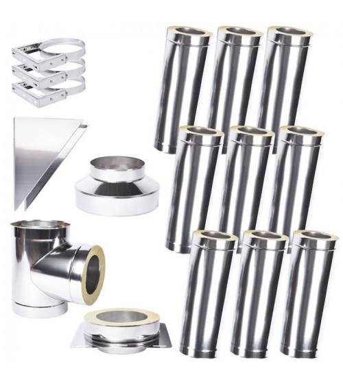 Kit conduit isolé 9m  Ø 130mm épaisseur 1 mm