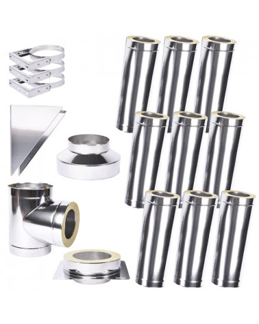 Kit conduit isolé 9m  Ø 130mm épaisseur 1 mm