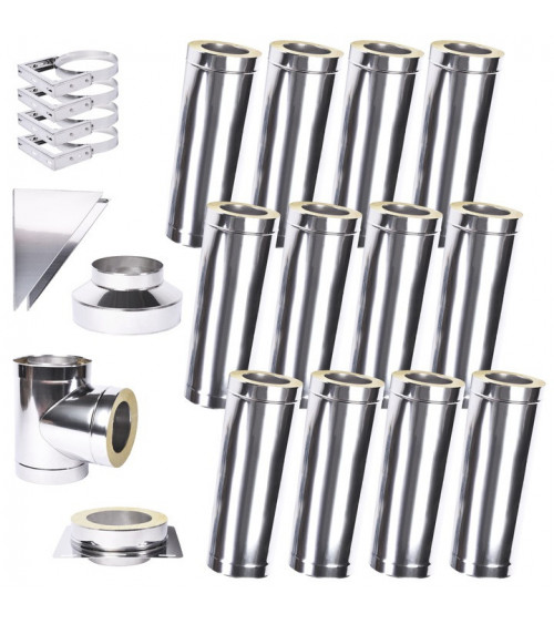 Kit conduit isolé en extérieur - 4m  Ø 130mm