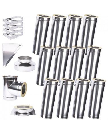 Kit conduit isolé en extérieur - 4m  Ø 130mm
