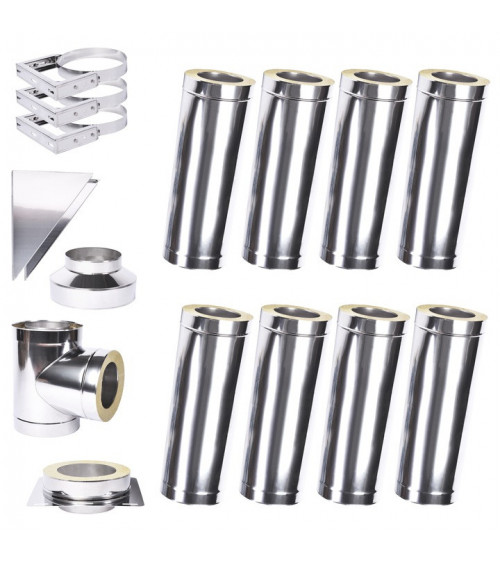 Kit conduit isolé 8m  Ø 130mm épaisseur 1 mm