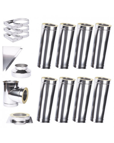 Kit conduit isolé 8m  Ø 130mm épaisseur 1 mm