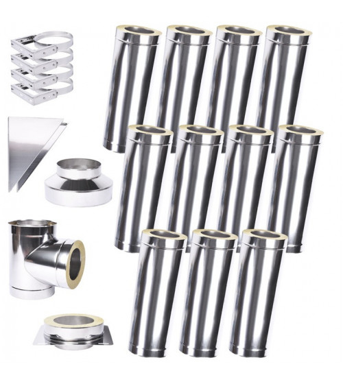 Kit conduit isolé 11m  Ø 130mm épaisseur 1 mm