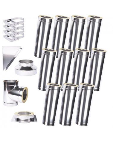 Kit conduit isolé 11m  Ø 130mm épaisseur 1 mm