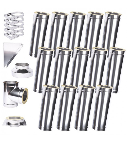 Kit conduit isolé en extérieur - 4m  Ø 130mm