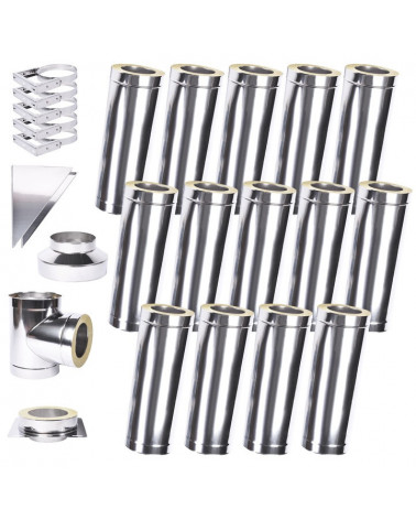 Kit conduit isolé en extérieur - 4m  Ø 130mm