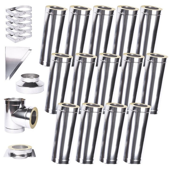 Kit di condotti isolati a doppia parete da 14 m Ø 100/120/130/150/160/180/200 mm