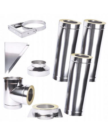 Kit conduit isolé en extérieur - 4m  Ø 130mm
