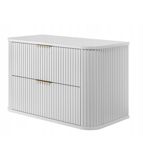 Meuble de salle de bain sous vasque avec colonne - Elégance Blanc