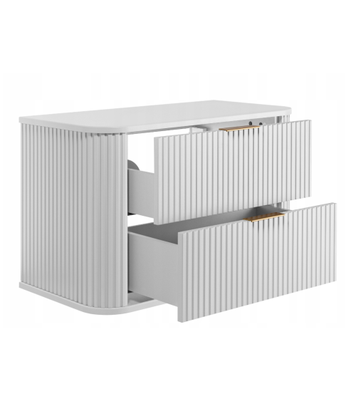 Meuble de salle de bain sous vasque avec colonne - Elégance Blanc