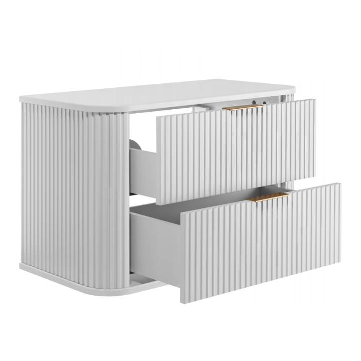 Meuble de salle de bain sous vasque avec colonne - Elégance Blanc