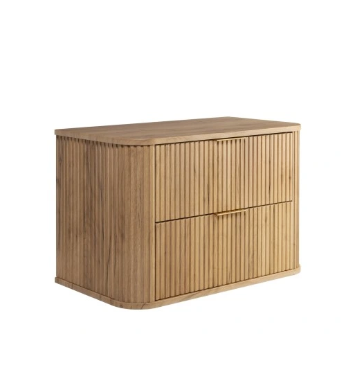 Meuble Elégance sous vasque avec colonne - Elégence en chêne artisanal doré